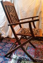 KOOPJE !!!!>>> Houten gestoffeerde klapstoel uit de 19e eeuw, Antiek en Kunst, Antiek | Meubels | Stoelen en Banken, Ophalen of Verzenden