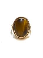 14k roségouden ring met een tijgeroog, Ophalen of Verzenden, Met edelsteen, Dame, Goud