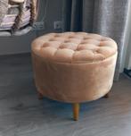 Poef velvet warm oker, Ophalen, Minder dan 50 cm, Rond, Minder dan 50 cm