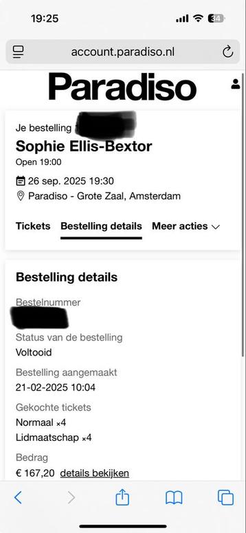 Sophie Ellis-Bextor concert 26 September - 4 kaarten met lid beschikbaar voor biedingen