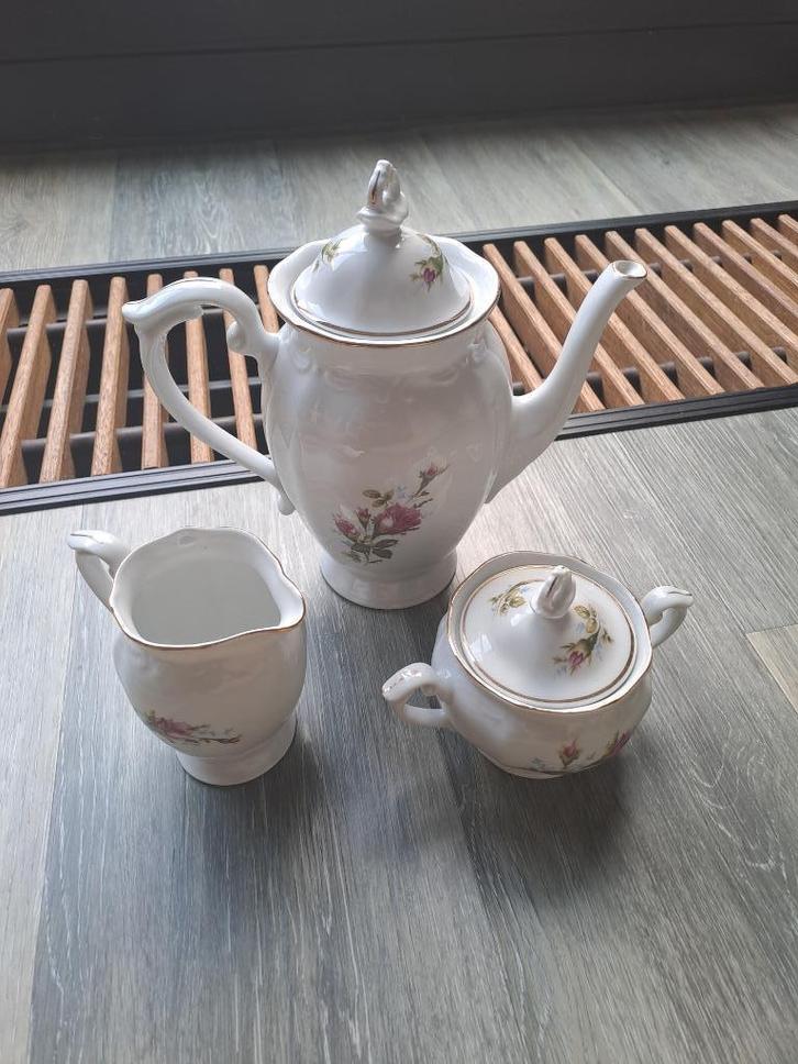 Vintage Chodziez Iwona Gouden Roos Thee Servies * ZGAN *, Antiek en Kunst, Antiek | Servies los, Ophalen of Verzenden