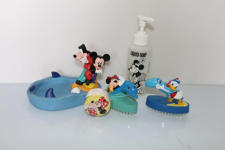 Disney Grosvenor nagelborstels zeepbakje badkamerspulletjes, Verzamelen, Disney, Zo goed als nieuw, Overige typen, Mickey Mouse