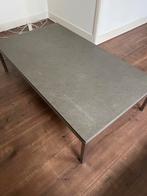 Moderne Salontafel Metalen Onderstel zwaar stenen blad, Ophalen, Zo goed als nieuw, Metaal, Minder dan 50 cm