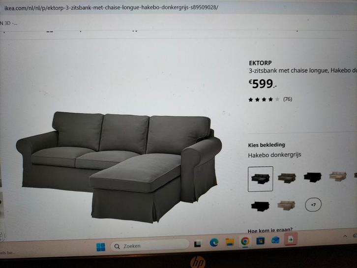 Donker grijs. Zie verder foto., Huis en Inrichting, Banken | Sofa's en Chaises Longues, Zo goed als nieuw, Eenpersoons, Minder dan 150 cm