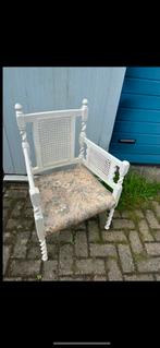 Vintage witte stoel met bloemenmotief, Ophalen