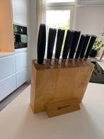 Schulte Ufer Messenset met Blok - Prima Staat!, Huis en Inrichting, Keuken | Bestek, Ophalen of Verzenden, Gebruikt, Hout, Bestekset