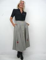 *Abfab Vintage Grijze Linnen Folklore Doorknoop Rok 38*, Maat 38/40 (M), Ophalen of Verzenden, Zo goed als nieuw, Geiger