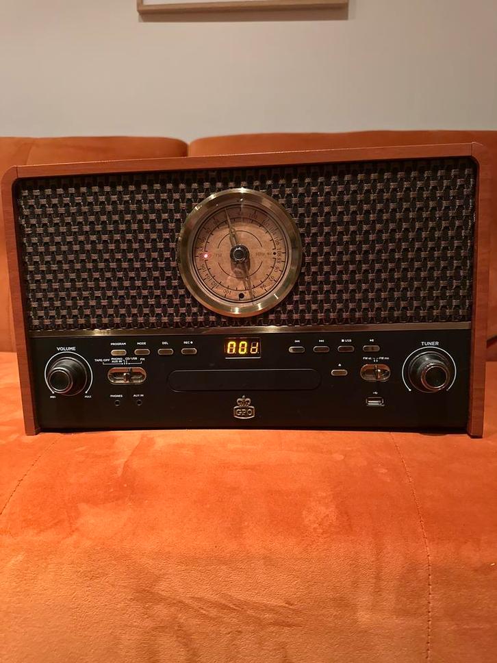 Retro Platenspeler met CD-speler en Radio, Audio, Tv en Foto, Platenspelers, Zo goed als nieuw, Platenspeler, Overige merken, Automatisch