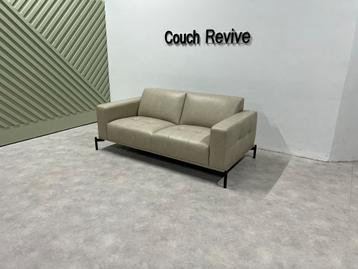 GRATIS LEVERING Z.G.A.N beige leren bank 195x95 Gereinigd beschikbaar voor biedingen