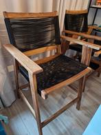 Twee barkruk stoel hout en touw, Ophalen of Verzenden