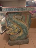 Oosters Bijzettafeltje met Drakenmotief, Huis en Inrichting, Tafels | Bijzettafels, Ophalen, Minder dan 45 cm, Minder dan 55 cm