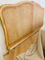 Frans vintage hoofdborden– rotan & sierhout (3 stuks), Ophalen, Gebruikt, Beige, Tweepersoons