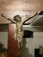 polychroom gesculpteerde houten Jezus Corpus Handgemaakt, Antiek en Kunst, Ophalen of Verzenden