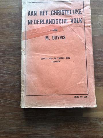 Opmerkelijk.1941 NSB M. Duyvis: Aan het Christelijk Volk  beschikbaar voor biedingen