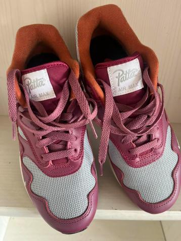 Nike Air Max 1 Patta Wave Metallic silver/Rush Maroon 38 beschikbaar voor biedingen