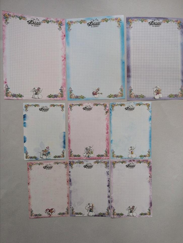 Diddl is back blaadjes - A6 & A5 compleet, Verzamelen, Diddl, Zo goed als nieuw, Papier, Kaart of Schrift, Verschillende figuren