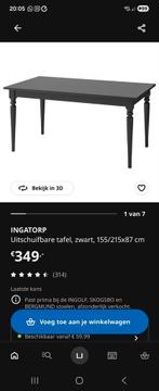 Ikea eettafel Ingatorp uitschuifbaar, Ophalen of Verzenden, Gebruikt, Rechthoekig, 50 tot 100 cm