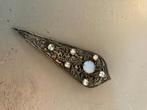 Vintage klem grote broche speld strass steen costume Jewelry, Ophalen of Verzenden, Overige materialen, Broche