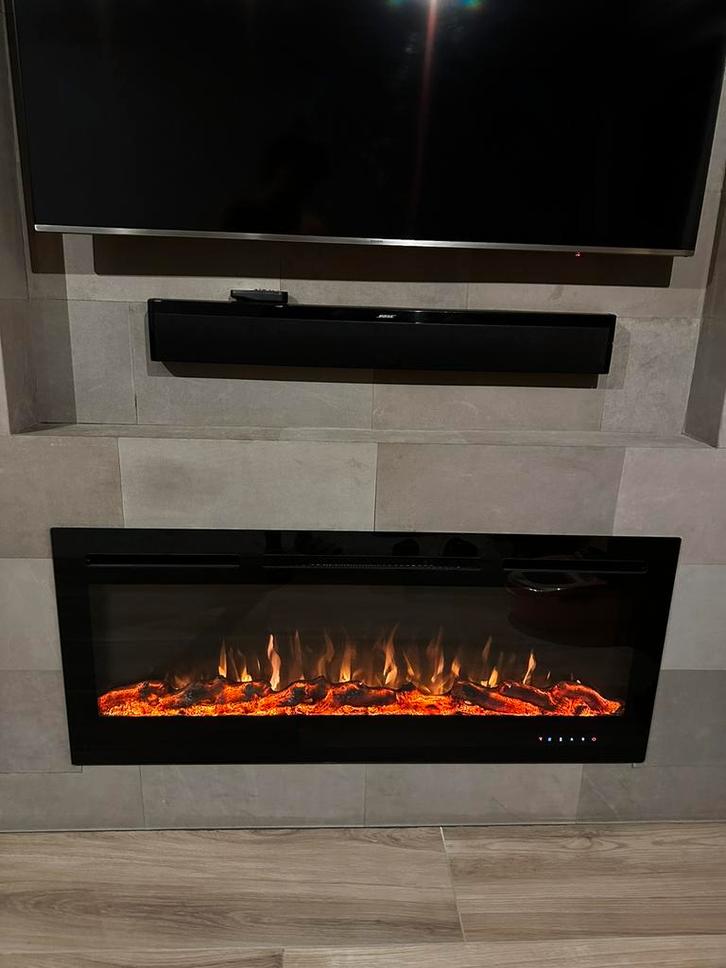 Inbouw sfeerhaard met warmte bron, Huis en Inrichting, Haarden, Zo goed als nieuw, Elektrische haard, Ophalen
