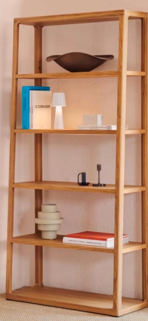 Kave Home Maymai stellingskast massief eiken 90x193 NIEUW!, Huis en Inrichting, Kasten | Boekenkasten, Nieuw, 50 tot 100 cm, 150 tot 200 cm