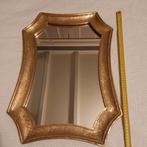 8 hoekige spiegel met goudkleurige lijst., Ophalen, Overige vormen, Minder dan 50 cm, Minder dan 100 cm