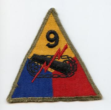 WO2 US 9th Armored Division Patch (Greenback) beschikbaar voor biedingen