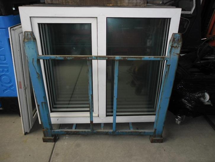 2 kunststof ramen met draaik/kiep 148,5x1270cm hoog, Doe-het-zelf en Verbouw, Kozijnen en Schuifpuien, Gebruikt, Raamkozijn, Kunststof