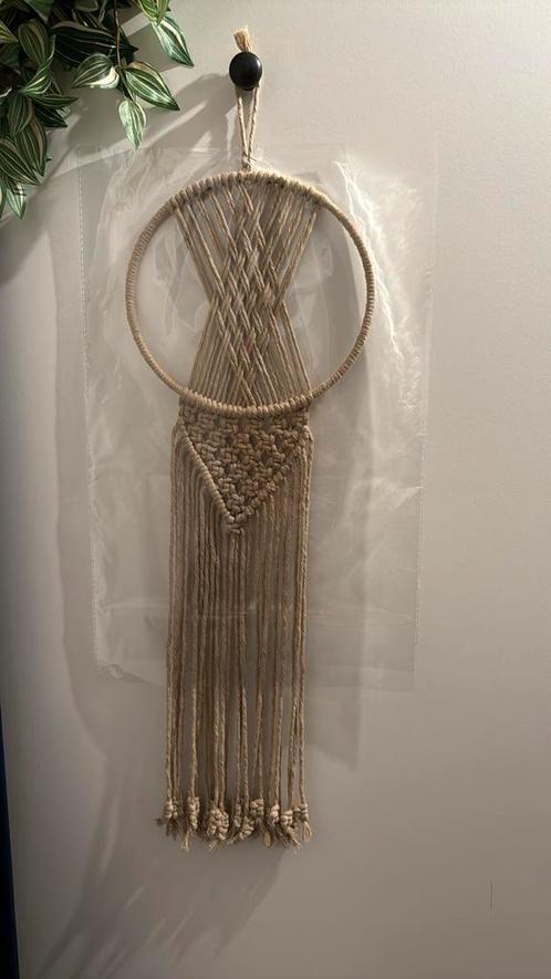Macrame dromenvanger, beige, 20 cm diameter, Huis en Inrichting, Woonaccessoires | Wanddecoraties, Nieuw, Ophalen of Verzenden