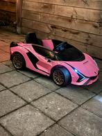 Kinder auto Lamborghini roze, Kinderen en Baby's, Speelgoed | Buiten | Accuvoertuigen, Ophalen, Gebruikt