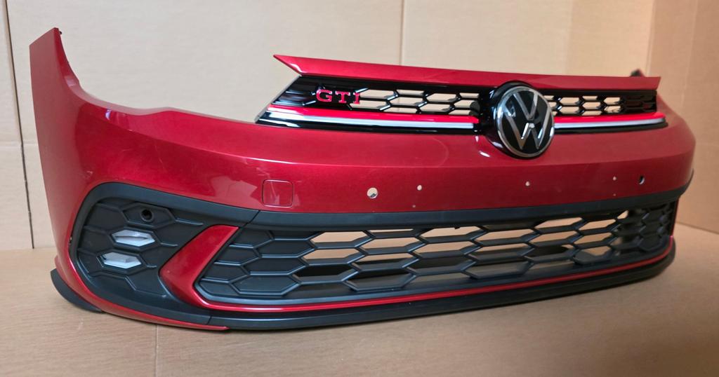 Voorbumper VW Polo 2G Facelift GTI 4xPDC Bumper bj.2022-2025, Gebruikt, -, Voor, Ophalen of Verzenden
