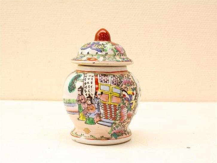 chinees potje met deksel/gemberpotje 33315, Huis en Inrichting, Woonaccessoires | Vazen, Gebruikt, Overige kleuren, Minder dan 50 cm