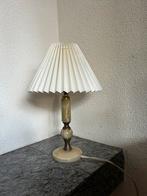 Vintage onyx tafellamp met plissé kap, Ophalen of Verzenden, Zo goed als nieuw, Minder dan 50 cm