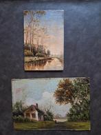 Hollandse school twee paneeltjes 20e eeuw, Ophalen of Verzenden