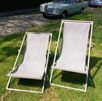 Strandstoelen inklapbaar 2 stuks aluminium en textileen ., Ophalen, Aluminium, Verstelbaar