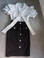 Prachtige (feest) jurk, grijs-zwart maat 116, Kinderen en Baby's, Kinderkleding | Maat 116, Ophalen of Verzenden, Gebruikt, Meisje