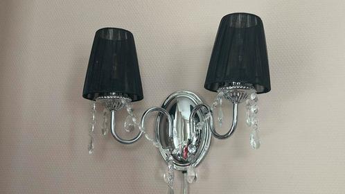 Elegante Wandlamp met Kristallen, Huis en Inrichting, Lampen | Wandlampen, Zo goed als nieuw, Metaal, Ophalen of Verzenden