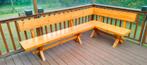 Robuuste grenen eettafel met hoekbank., Ophalen, 200 cm of meer, Zo goed als nieuw, Vijf personen of meer