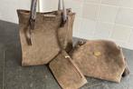 Michael Kors Bag in Bag (3 Bags) echt  leren Schoudertas, Ophalen of Verzenden, Zo goed als nieuw, Bruin, Schoudertasje
