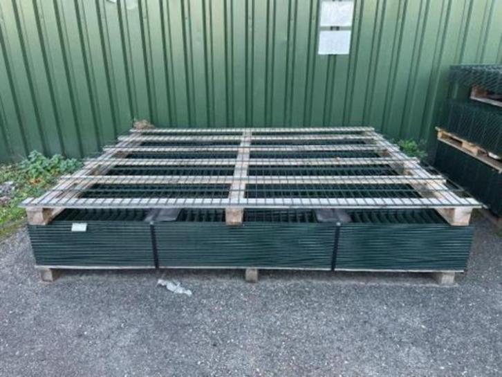 15 meter dubbelstaafmat 203cm 6/5/6 Groen B-keus OP=OP, Tuin en Terras, Tuinhekken en Hekwerk, Nieuw, Dubbelstaafmat hekwerk, IJzer
