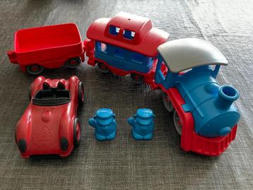 Green Toys Trein 3 delig + 1 Auto beschikbaar voor biedingen
