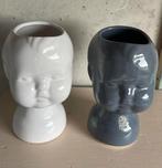 Bloempotjes hoofdjes vintage, Binnen, Ophalen of Verzenden, Overige vormen, Aardewerk