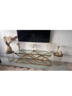 Woonkamer set goud, Huis en Inrichting, Tafels | Sidetables, Ophalen, 100 tot 150 cm, 75 cm of meer, Zo goed als nieuw