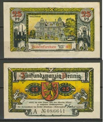 Altenkirchen Westerwald 25 pf 1921 Noodgeld Biljet c-382 jdu beschikbaar voor biedingen