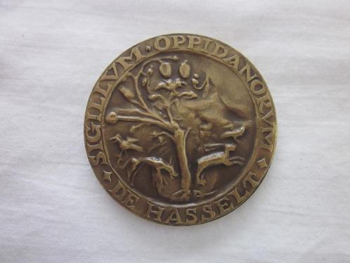 Gedenkpenning ter gelegenheid van 750 jaar Hasselt, Postzegels en Munten, Penningen en Medailles, Brons, Buitenland, Ophalen of Verzenden
