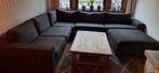 Grote hoekbank met grijze stoffen bekleding, Huis en Inrichting, Banken | Bankstellen, Ophalen, Gebruikt, 100 tot 125 cm, Hoekbank