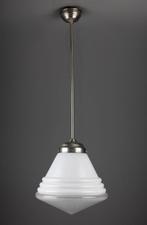 Schoollampen Giso 2 stuks, Huis en Inrichting, Lampen | Hanglampen, Ophalen, Gebruikt, Glas, Art Deco