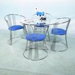 Vintage eettafel met stoelen l minimalist wired dining set, 4 tot 6 stoelen, Gebruikt, Ophalen of Verzenden, Postmodern