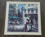 Print van Italiaans tafereel in mooie lijst 82x82, Antiek en Kunst, Ophalen