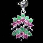 925 zilveren multi edelstenen hanger,, Sieraden, Tassen en Uiterlijk, Kettinghangers, Verzenden, Nieuw, Met edelsteen, Zilver