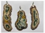 50% Korting 3 x Agaat met Amethist schijf hanger, pr.p.stuk, Nieuw, Ophalen of Verzenden, X, X